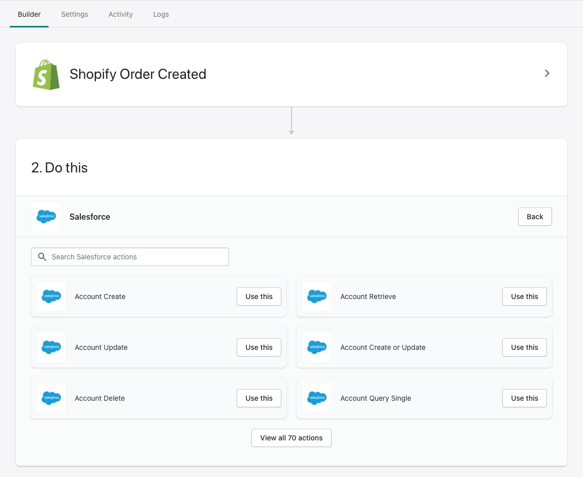 Shopify and Salesforce sync with MESA