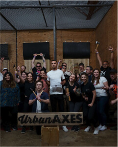 company pic after throwing axes in Texas